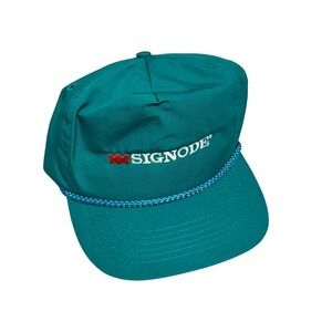Vintage OTTO Rope Snapback Hat Teal Green Signode Logo Made in Thailand